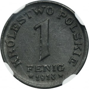 Royaume de Pologne, 1 fenig 1918 - NGC MS64