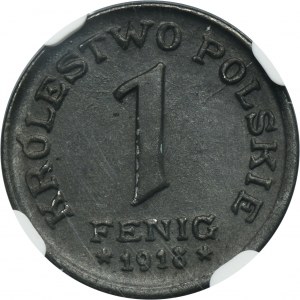 Polské království, 1 fenig 1918 - NGC MS64