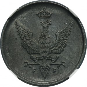 Royaume de Pologne, 1 fenig 1918 - NGC MS64