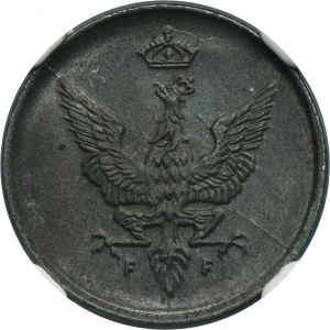 Poľské kráľovstvo, 1 fenig 1918 - NGC MS64