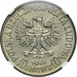 Vzorek, 10 zlotých 1965 VII Wieków Warszawy - NGC MS66