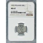 20 haléřů 1923 - NGC MS67