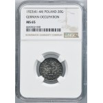 German Occupation, 20 groschen 1923 - NGC MS65