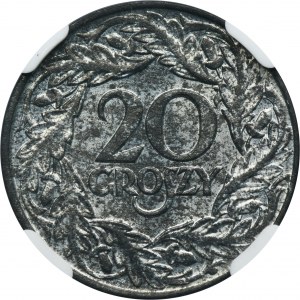 Gouvernement général, 20 pennies 1923 - NGC MS64