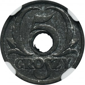 Gouvernement général, 5 pennies 1939 - NGC MS64