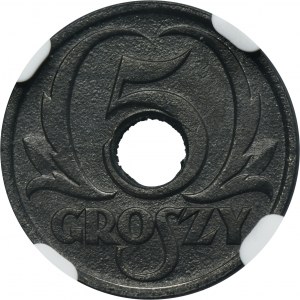 Štátna správa, 5 halierov 1939 - NGC MS65