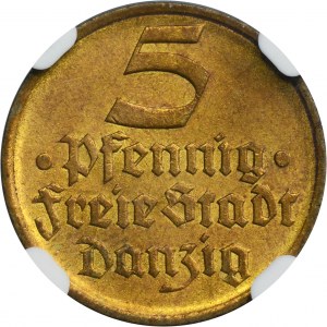 Freie Stadt Danzig, 5 fenig 1932 Flounder - NGC MS63