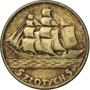 Żaglowiec, 5 złotych 1936