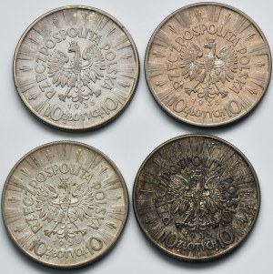 Zestaw, Piłsudski, 10 złotych 1935-1936 (4 szt.)