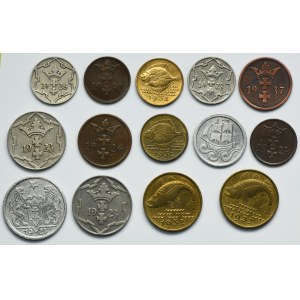 Ensemble, ville libre de Dantzig, Fenigs et florins 1923-1937 (14 pièces).
