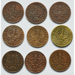 Ensemble, Seconde République, 5 pennies 1923-1939 (9 pièces)