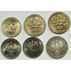 Zestaw, PRL, 10-10.000 złotych 1965-1990 (6 szt.)