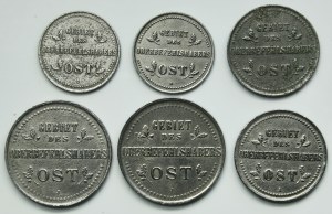 Sada, Ost, 1-3 kopějky 1916 (6 kusů).