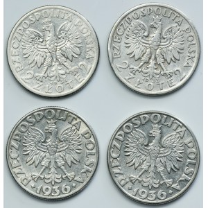 Set, II RP, 2 gold 1933-1936 (4 pieces).