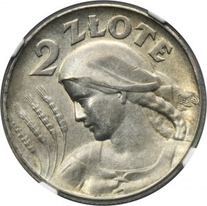 Femme et oreilles, 2 or Philadelphie 1925 - NGC UNC DÉTAILS - pas de point après la date