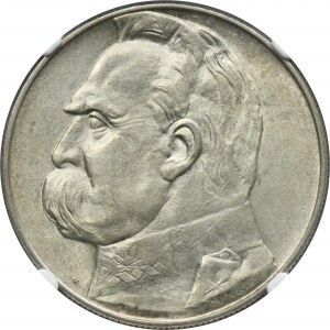 Piłsudski, 10 złotych 1937 - NGC UNC DETAILS