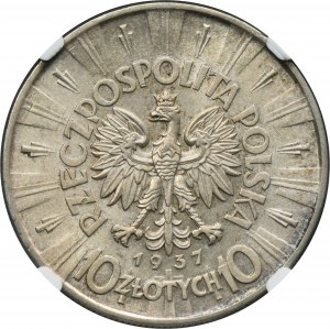 Pilsudski, 10 gold 1937 - NGC UNC DETAILS