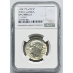 Tête de femme, 5 zlotys Varsovie 1934 - NGC UNC DETAILS