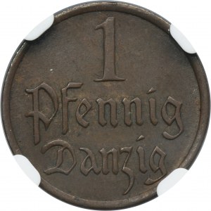 Free City of Danzig, 1 pfennig 1937 - NGC MS61 BN