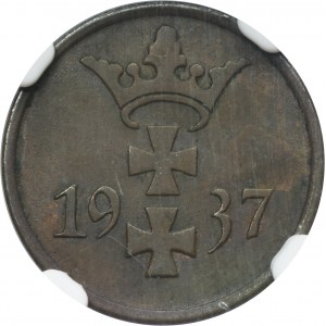 Wolne Miasto Gdańsk, 1 fenig 1937 - NGC MS61 BN