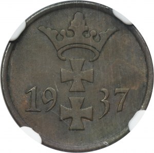 Wolne Miasto Gdańsk, 1 fenig 1937 - NGC MS61 BN
