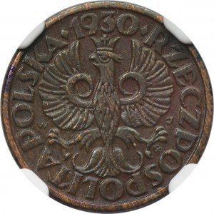 1 haléř 1930 - NGC AU58 BN