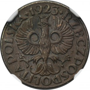 1 haléř 1923 - NGC MS63 BN