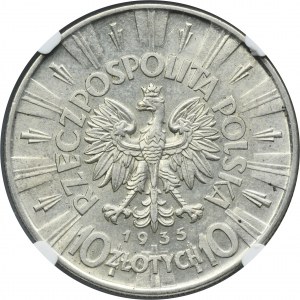 Pilsudski, 10 zloty 1935 - NGC AU55