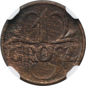 1 grosz 1927 - NGC MS63 BN