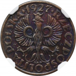 2 haliere 1927 - NGC MS62 BN