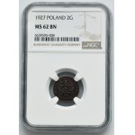 2 grosze 1927 - NGC MS62 BN