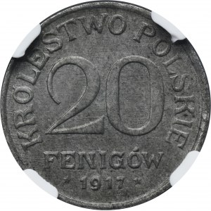 Regno di Polonia, 20 fenig 1917 - NGC MS63