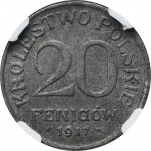 Królestwo Polskie, 20 fenigów 1917 - NGC MS63