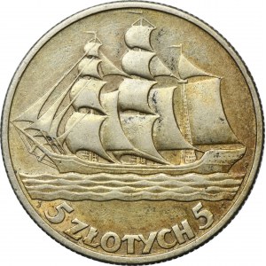 Segelschiff, 5 Gold 1936