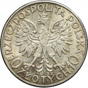 Głowa Kobiety, 10 złotych Londyn 1932