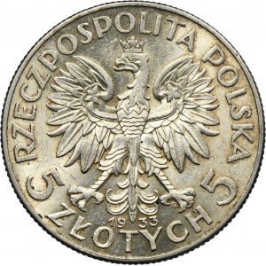 Tête de femme, 5 zlotys Varsovie 1933
