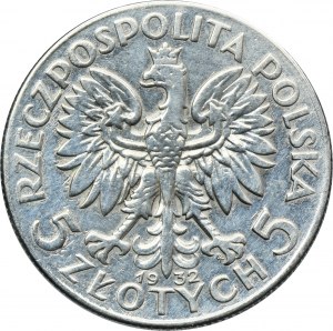 Hlava ženy, 5 zlotých Varšava 1932 - RARE