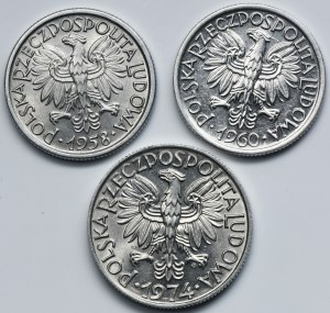 Set, PRL, 2 zloty and 5 zloty (3 pcs.)