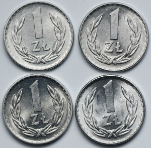 Zestaw, PRL, 1 złoty 1949-1975 (4 szt.)