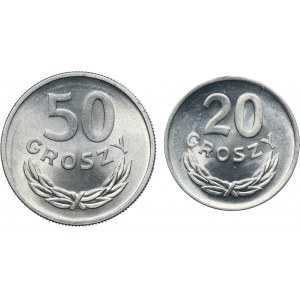 Zestaw, PRL, 20-50 groszy 1949 (2 szt.)