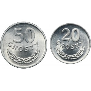 Set, People's Republic of Poland, 20-50 pennies 1949 (2 pieces).