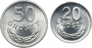Zestaw, PRL, 20-50 groszy 1949 (2 szt.)