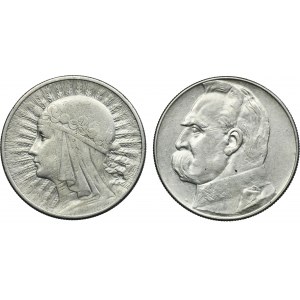 Súprava, II RP, 10 zlatých 1932-1936 (2 kusy).