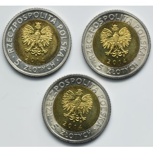 Zestaw, 5 złotych 2014 25 lat wolności