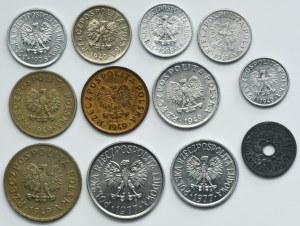 Satz, Volksrepublik und Generalgouvernement, 1-50 Pfennige 1939-1978 (12 Stk.)