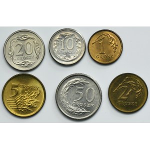 Zestaw, 1-50 groszy 1991-1992 (6 szt.)