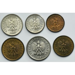 Set, 1-50 pennies 1991-1992 (6 pieces).