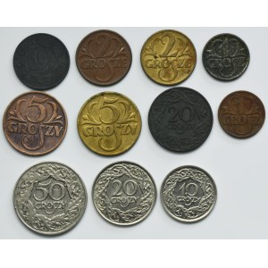 Ensemble, Seconde République et Gouvernement général, 1-50 pennies 1923-1939 (11 pièces).