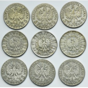 Set, II RP, 5 oro 1932-1938 (9 pezzi)
