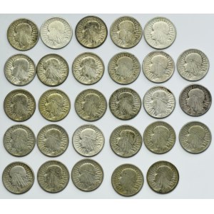 Zestaw, Głowa kobiety, 2 złote 1932-1934 (28 szt.)